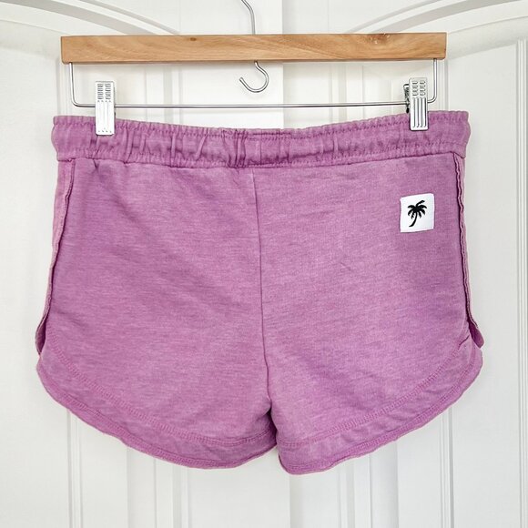 Pop Surf Kauai Hawai'i Terry Knit Purple Athleisure Lounge Shortie Shorts Sz M - Picture 4 of 6